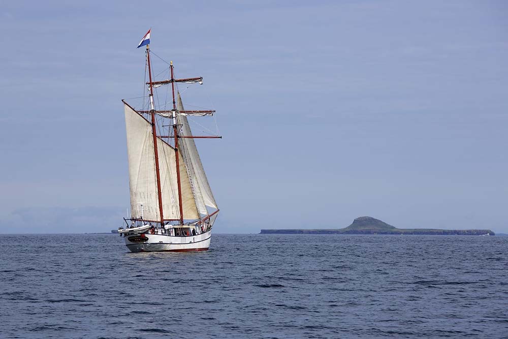 A tall ship near Staffa